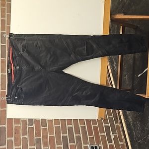 Streetwear black jeans reinforced knees EUC 42x34